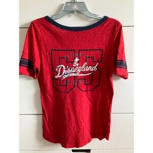 Disney Disneyland 55 Raglan V Neck Short Sleeve Shirt Size Women's M Cute!